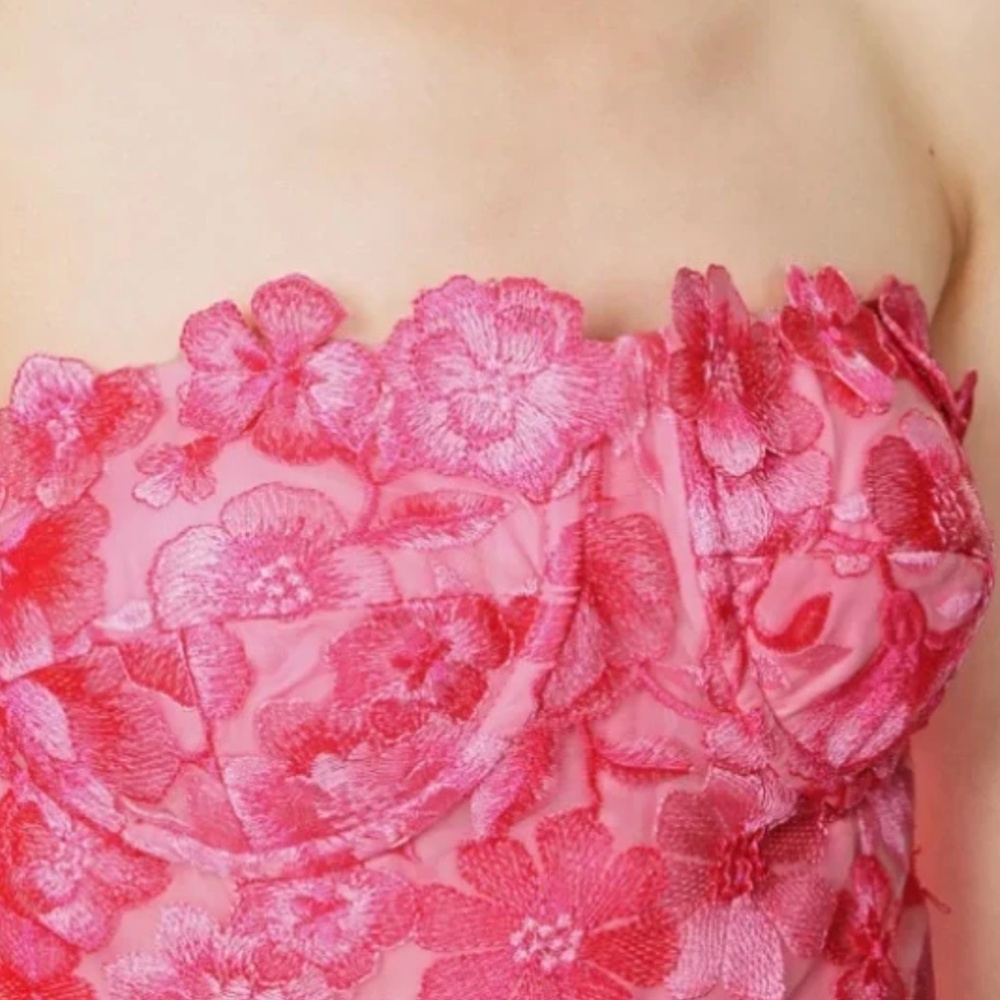 Zac Posen Pink Floral Midi Dress - Picture 4 of 9